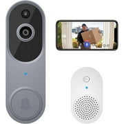 Wireless Doorbell Camera with Chime,Wireless Wi-Fi Video Doorbell Camera with Two Way Audio, AI Motion Detection,Night Vision and Cloud Storage for Home